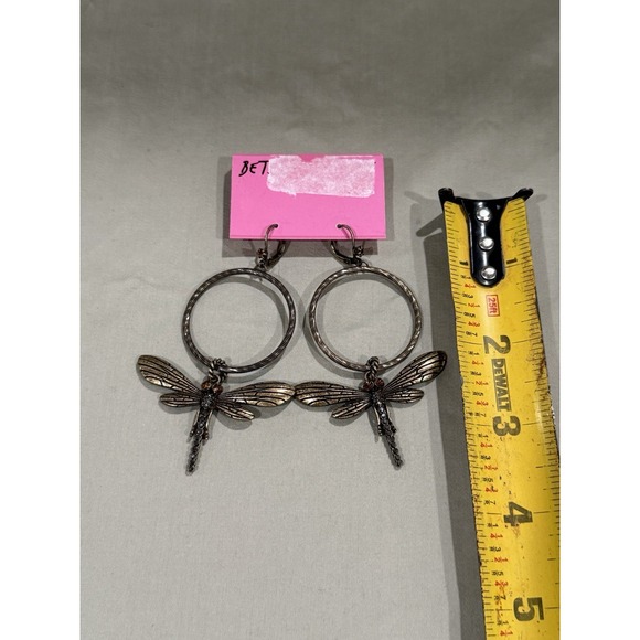 Betsey Johnson Jewelry - Dragonfly Betsey Johnson Dangle Earrings Brass Colored